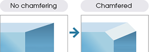 No chamfering → Chamfered